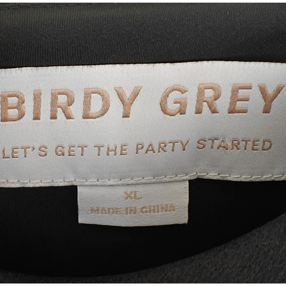 Birdy Grey Dress Gown Size XL Black Shiny Satin Slit Goth Whimsigoth Evening NWT - Picture 8 of 9